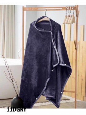 Multi-Function Flannel House Blanket/ Cape W/ Buttons